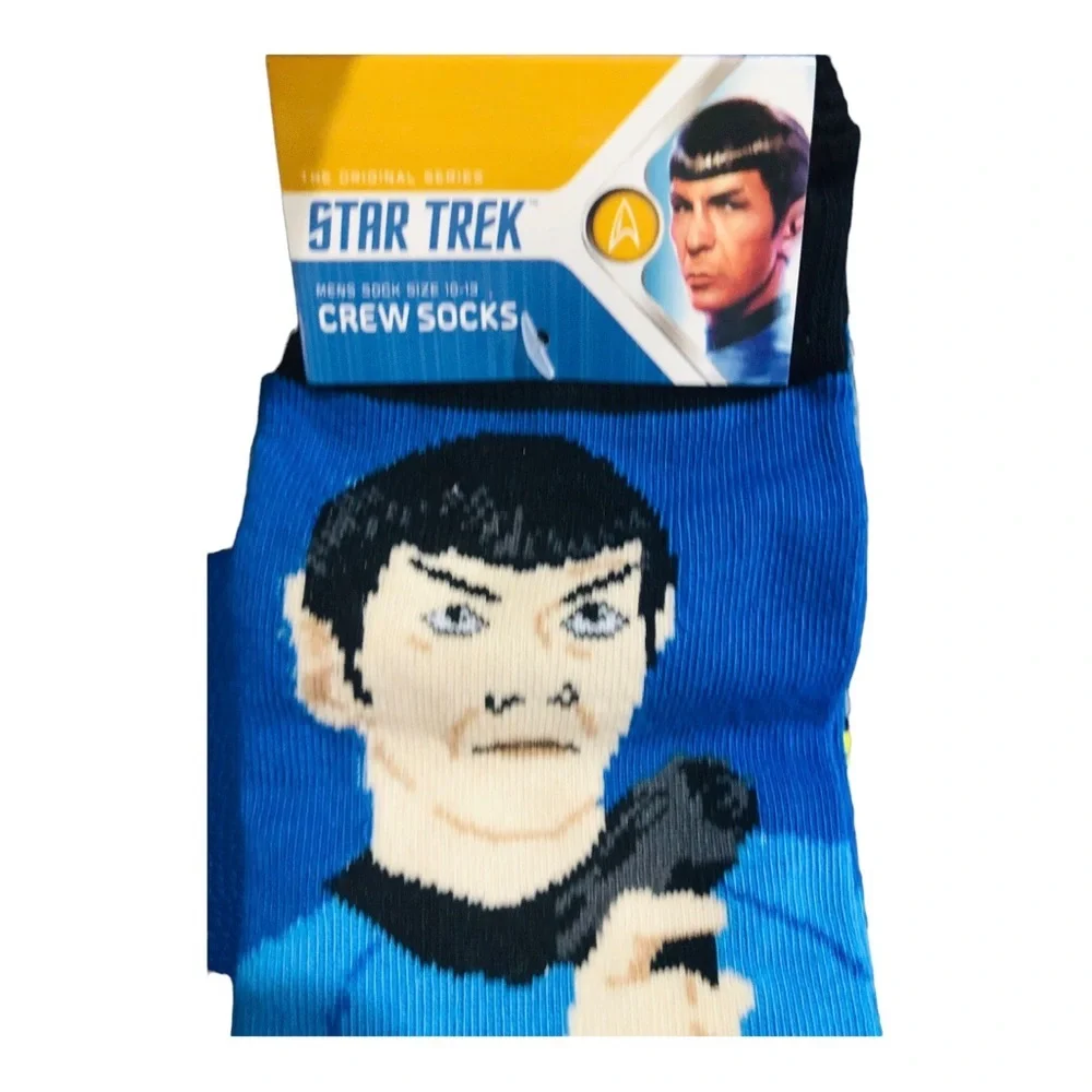 Star Trek Spock gray blue crew‎ socks new -1 pair